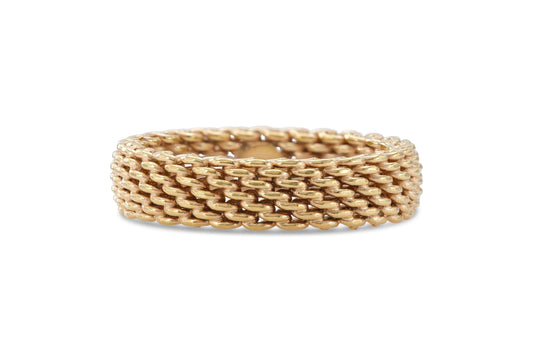 Tiffany & Co. Somerset Rigid Mesh Gold Ring