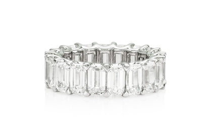 9.72 Carat Emerald Cut Diamond Eternity Band