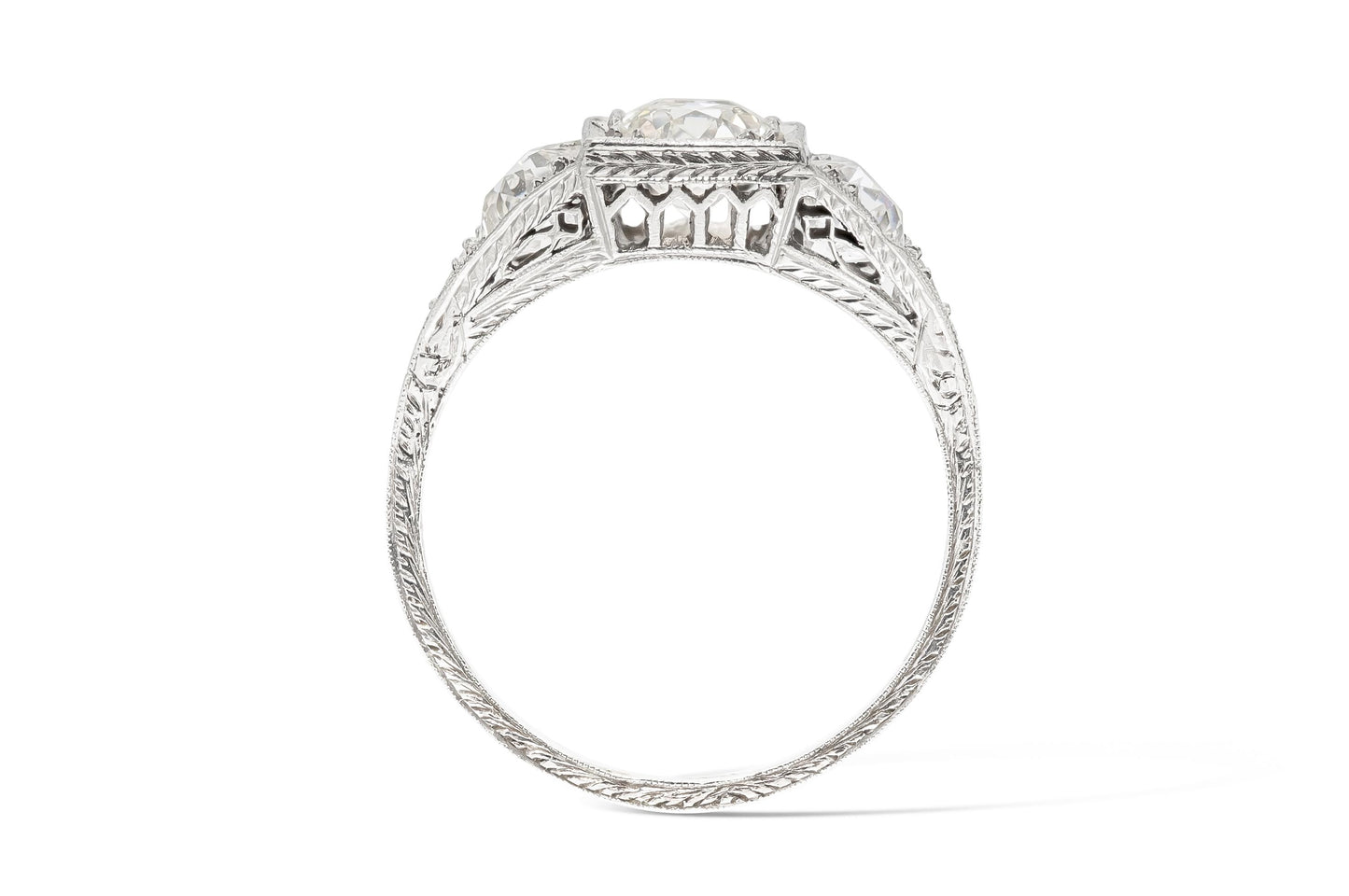 Antique Art Deco 1920s 3.00 Carat Diamond Dinner Ring