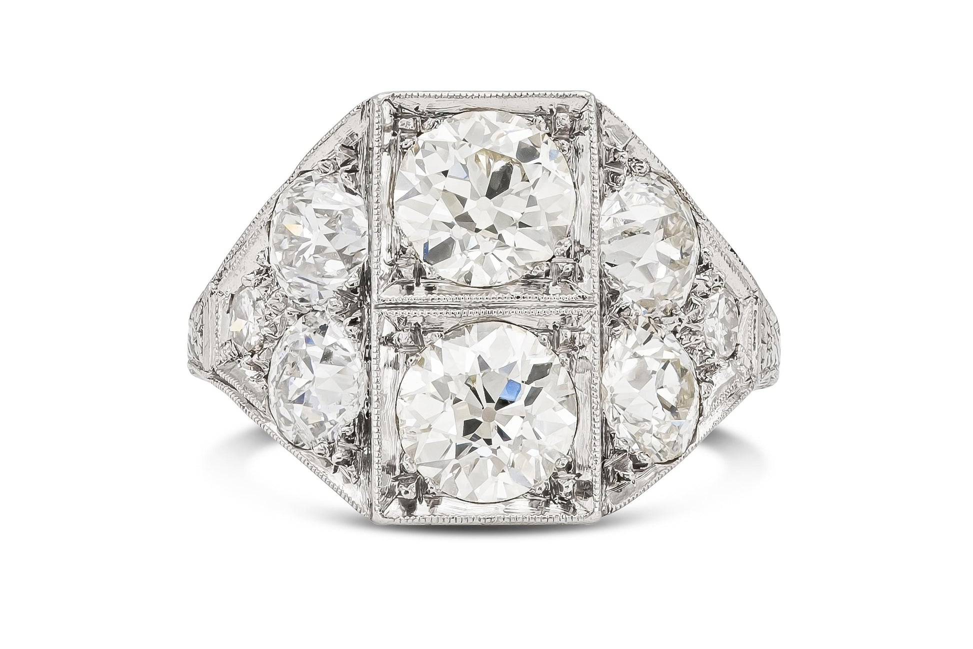 Antique Art Deco 1920s 3.00 Carat Diamond Dinner Ring