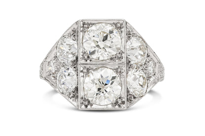 Antique Art Deco 1920s 3.00 Carat Diamond Dinner Ring