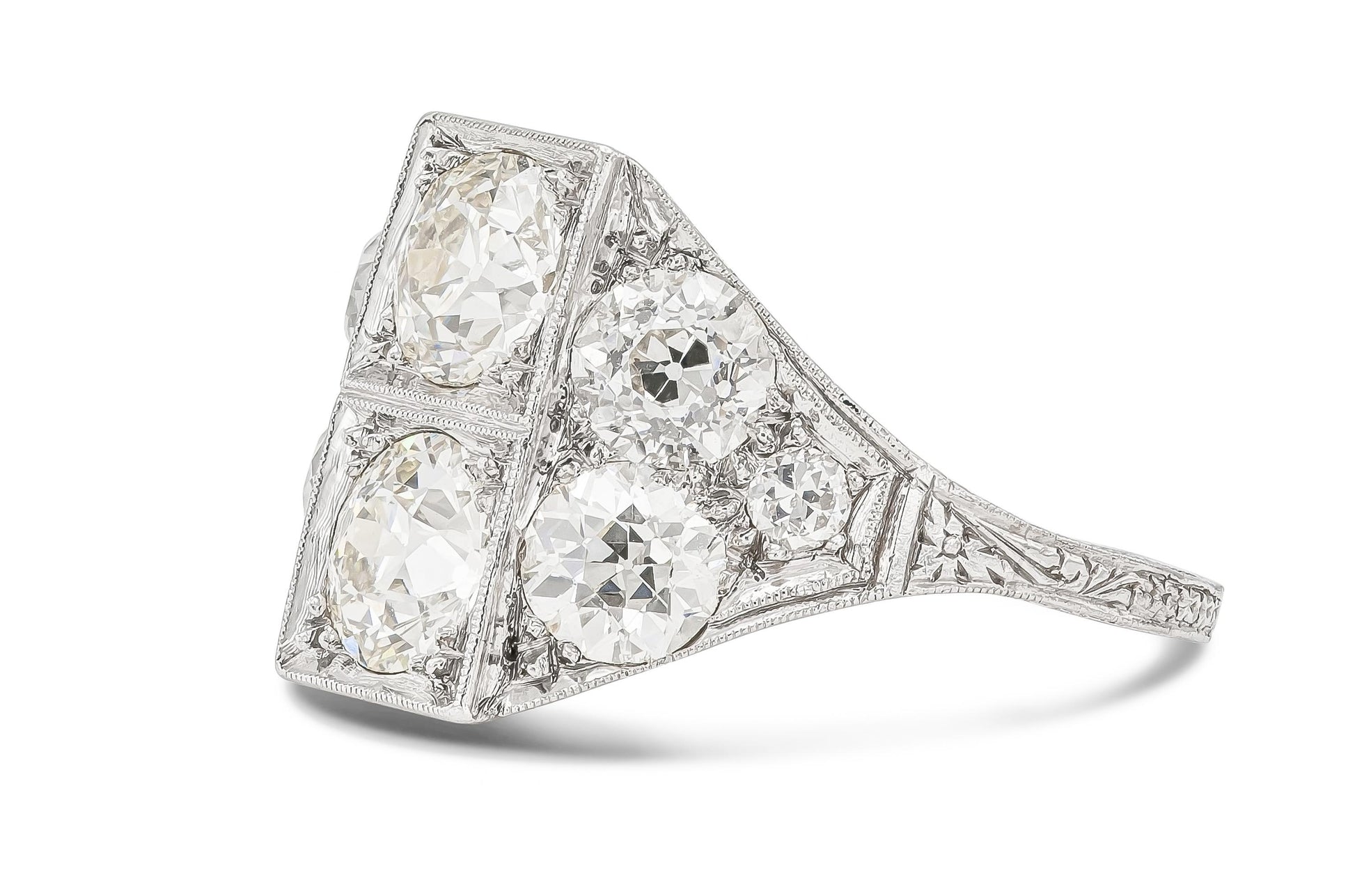 Antique Art Deco 1920s 3.00 Carat Diamond Dinner Ring