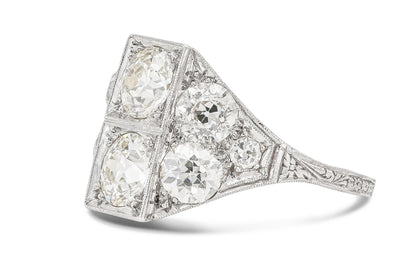 Antique Art Deco 1920s 3.00 Carat Diamond Dinner Ring