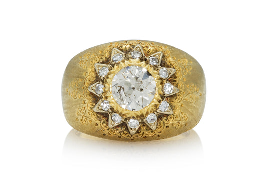 Vintage 1940s Mario Buccellati 1.00 Carat Diamond Ring