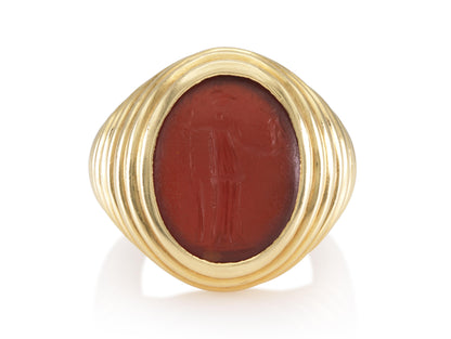 Vintage 1960s Bvlgari Carnelian Intaglio Ring