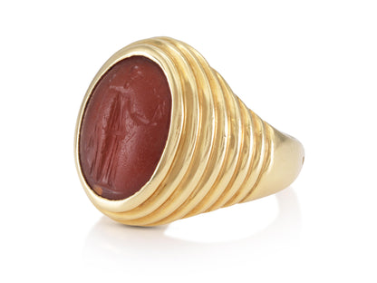 Vintage 1960s Bvlgari Carnelian Intaglio Ring