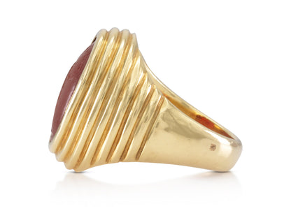 Vintage 1960s Bvlgari Carnelian Intaglio Ring