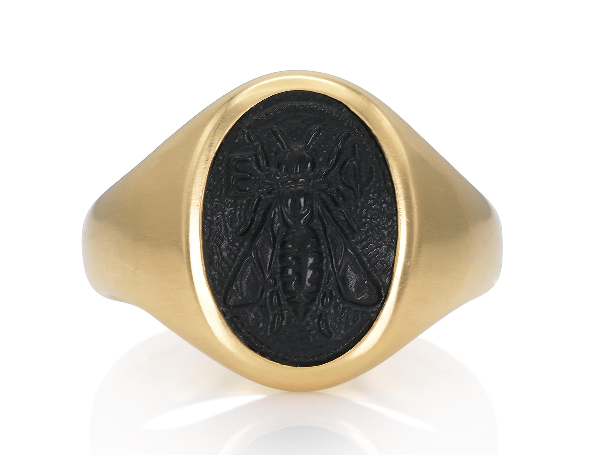 David Yurman Men's Petrvs Bee Signet Ring with Onyx