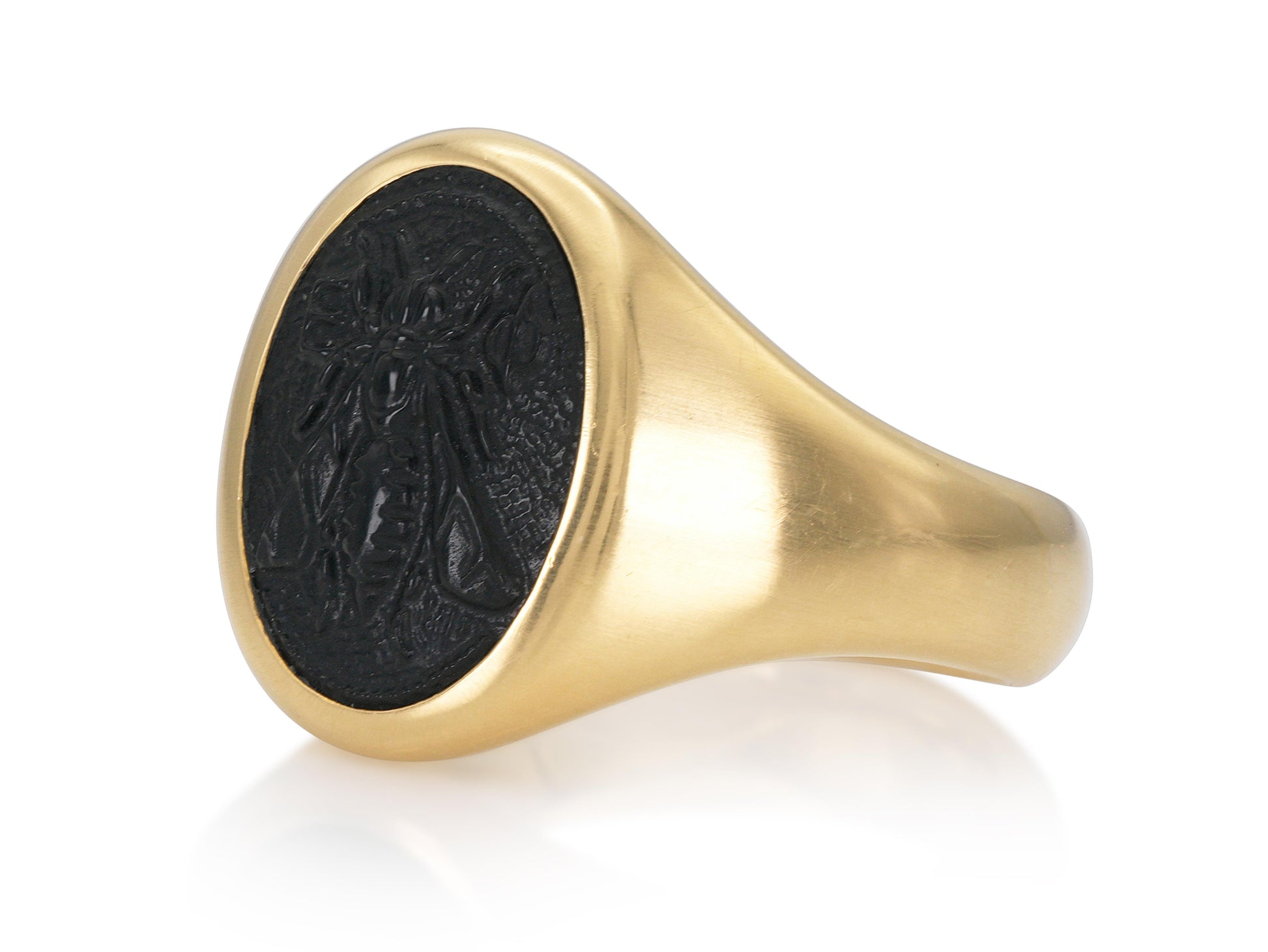 David Yurman Men's Petrvs Bee Signet Ring with Onyx