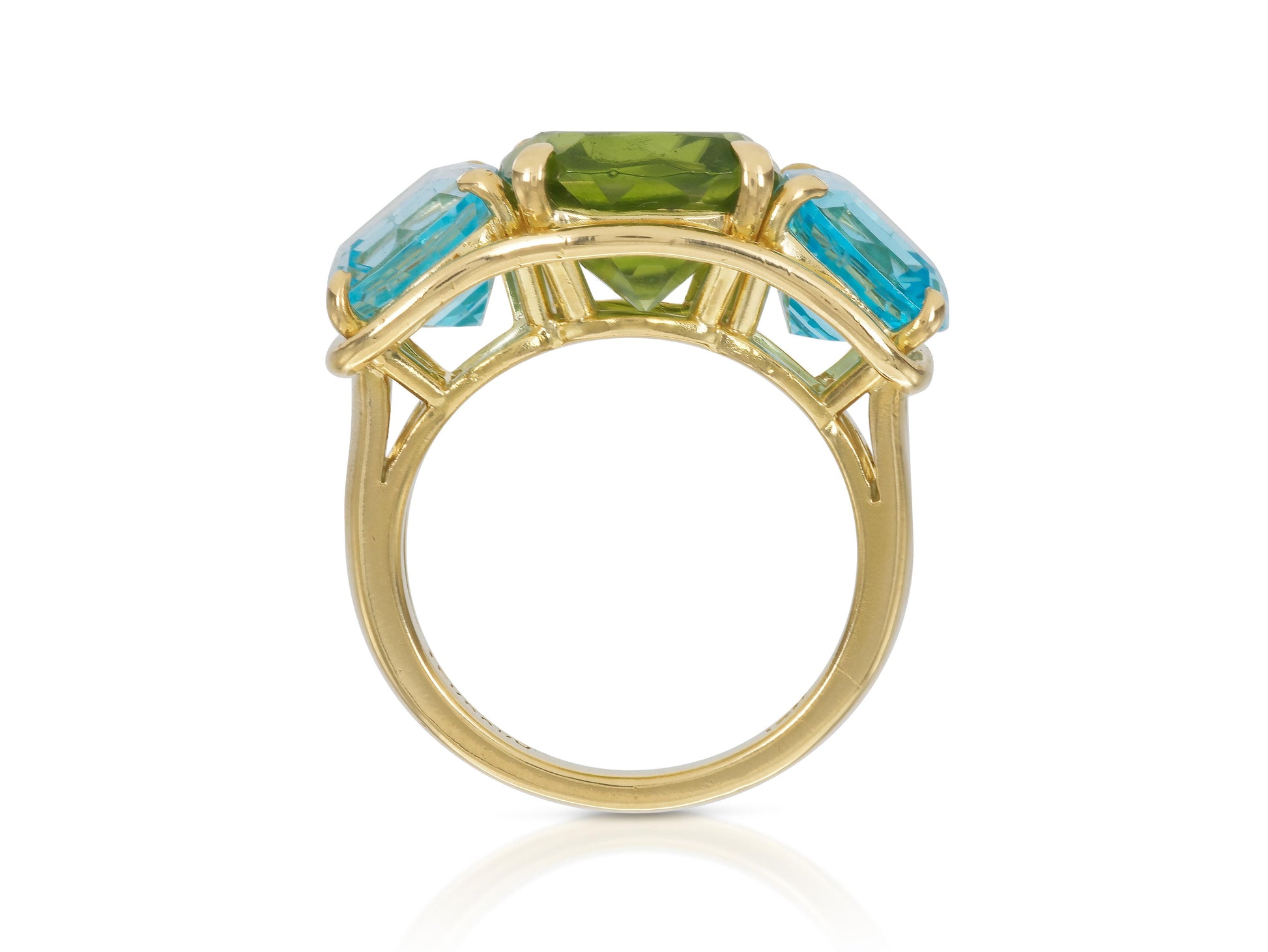 Verdura Peridot and Blue Topaz Ring