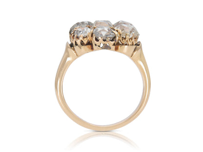 Antique Victorian 3.50 Carat Diamond Cluster Flower Ring