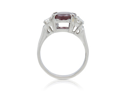 3.53 Carat Ruby Ring with Diamonds