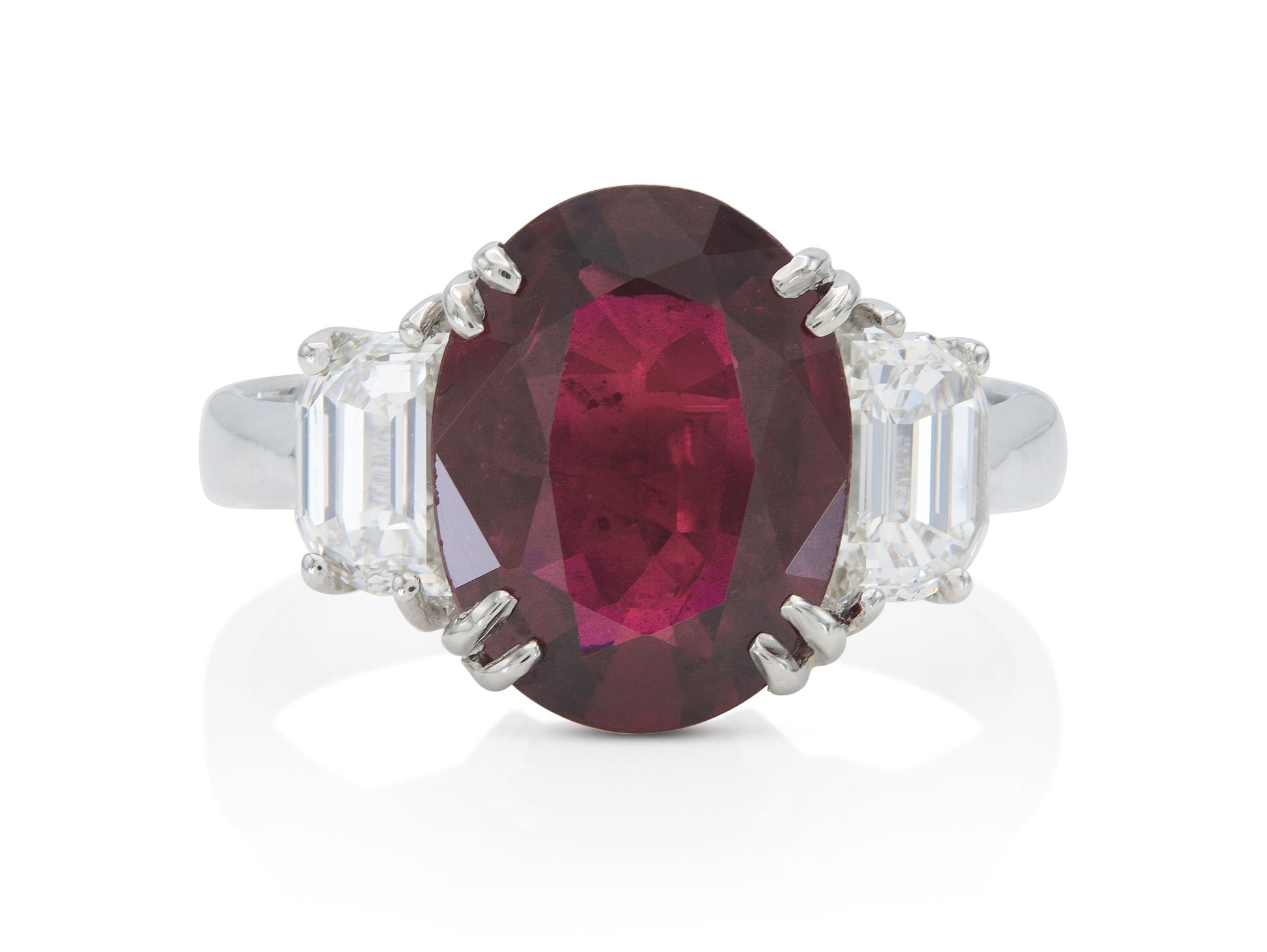 3.53 Carat Ruby Ring with Diamonds