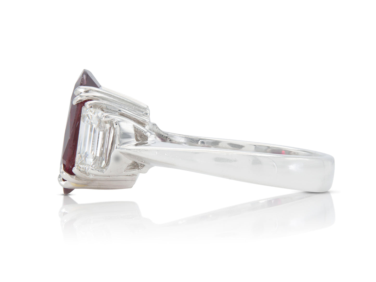 3.53 Carat Ruby Ring with Diamonds