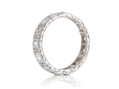 Antique Art Deco 1920s 1.00 Carat Diamond Eternity Band