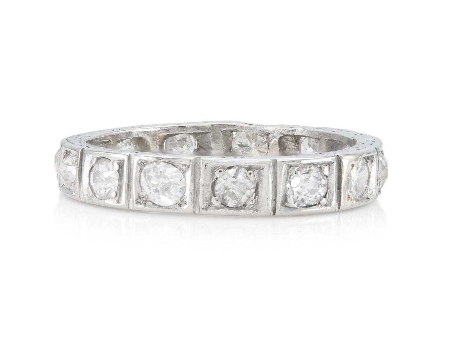 Antique Art Deco 1920s 1.00 Carat Diamond Eternity Band