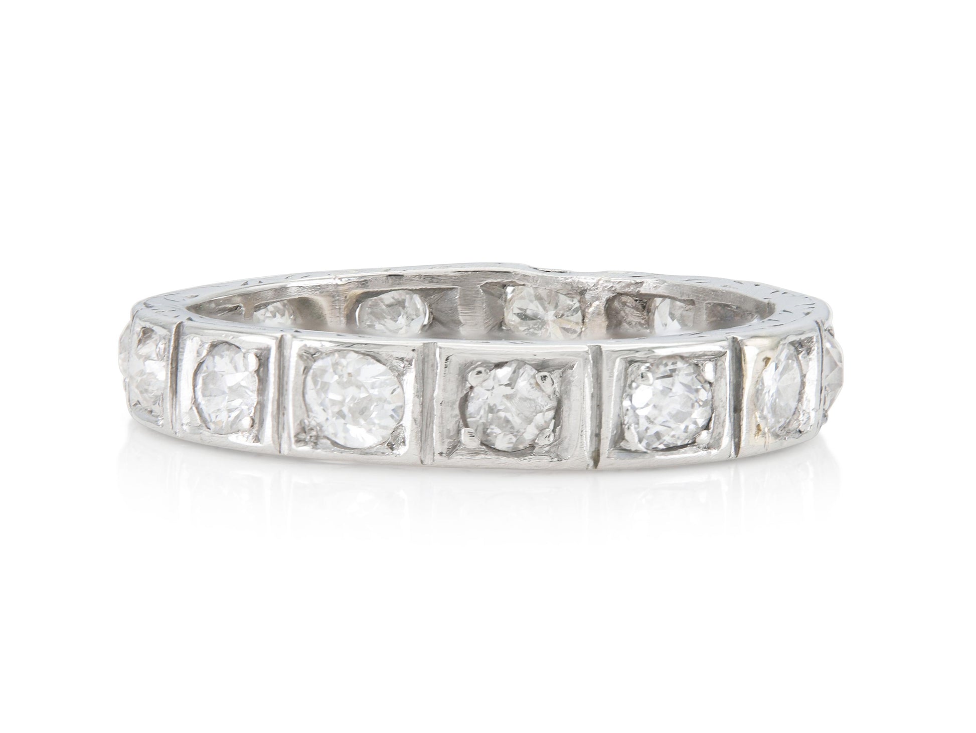 Antique Art Deco 1920s 1.00 Carat Diamond Eternity Band