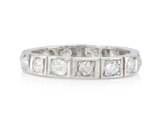 Antique Art Deco 1920s 1.00 Carat Diamond Eternity Band