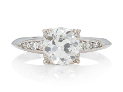Antique Art Deco 1930s 1.20 Carat Old European Cut Diamond Engagement Ring