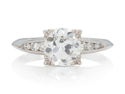 Antique Art Deco 1930s 1.20 Carat Old European Cut Diamond Engagement Ring