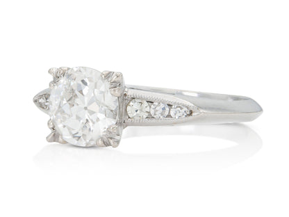 Antique Art Deco 1930s 1.20 Carat Old European Cut Diamond Engagement Ring