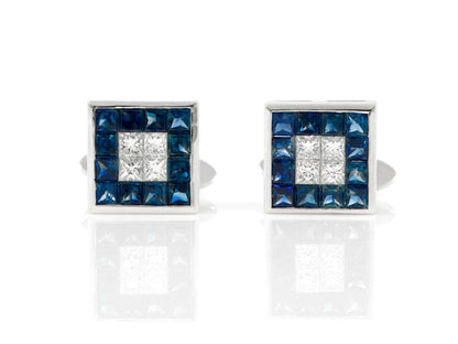 4.21 Carat Sapphire & Diamond Cufflinks