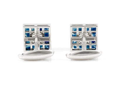 4.21 Carat Sapphire & Diamond Cufflinks