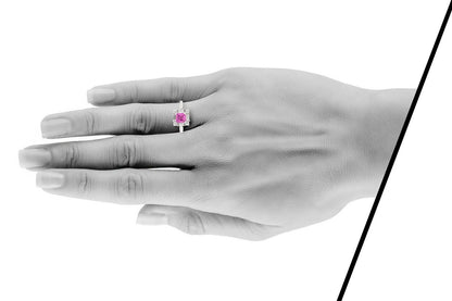 1.50 Carat Princess Cut Pink Sapphire Ring with Diamonds