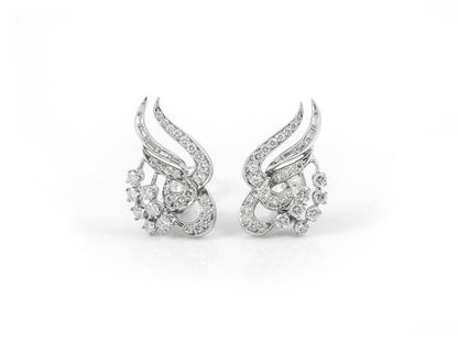 Vintage 1950s 4.00 Carat Diamond Earrings