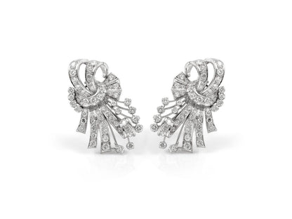 Vintage 1940s 6.00 Carat Diamond Earrings