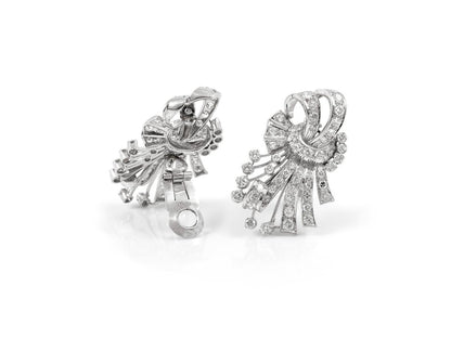 Vintage 1940s 6.00 Carat Diamond Earrings