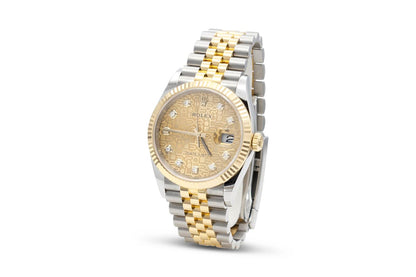 Rolex Two-Toned Logo Face Datejust Watch