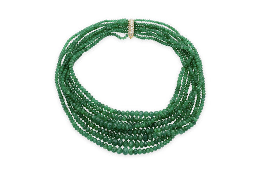 850.00 Carat Emerald Beads Necklace