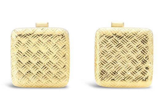 Vintage 1950s Gold Weave Cufflinks