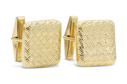 Vintage 1950s Gold Weave Cufflinks