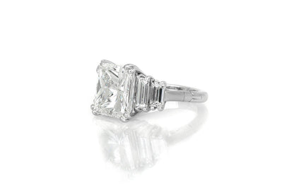 7.11 Carat Princess Cut Diamond Engagement Ring