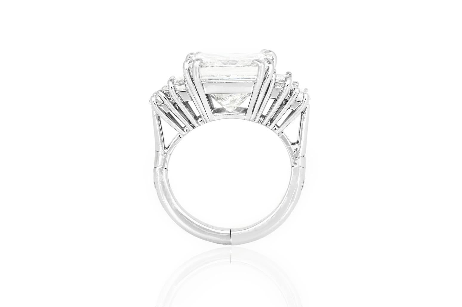 7.11 Carat Princess Cut Diamond Engagement Ring