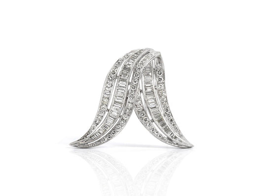 Vintage 1950s 9.50 Carat Diamond Brooch