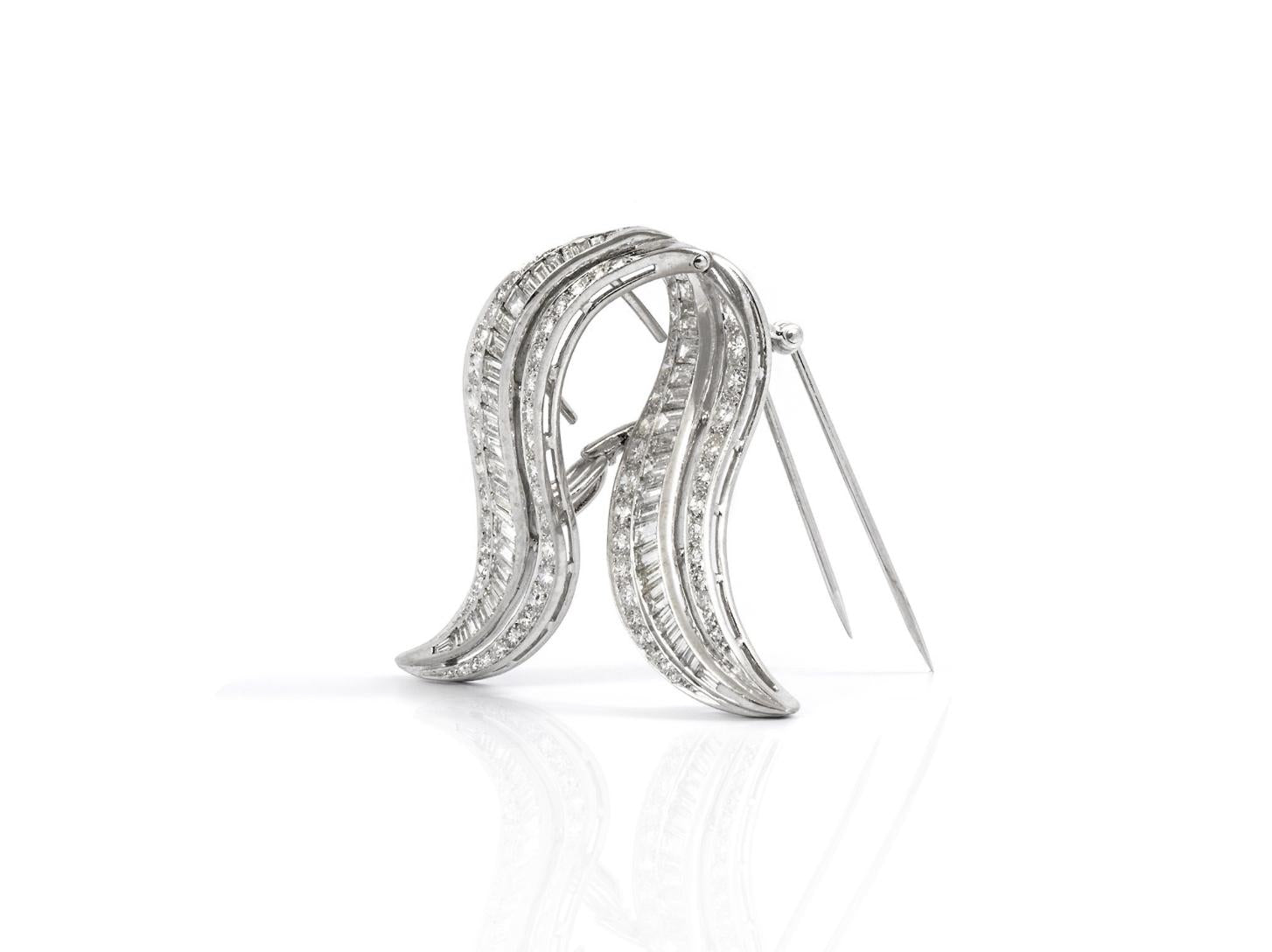 Vintage 1950s 9.50 Carat Diamond Brooch