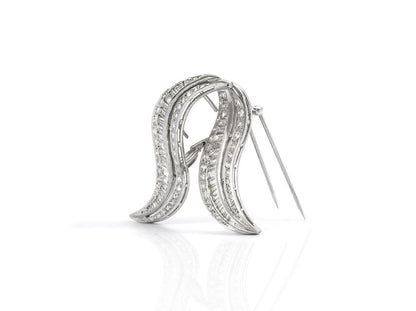 Vintage 1950s 9.50 Carat Diamond Brooch