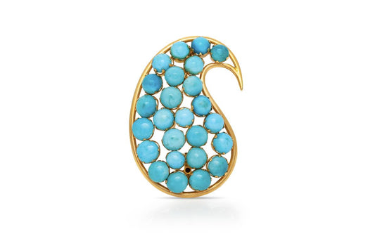 Vintage 1950s Turquoise Brooch