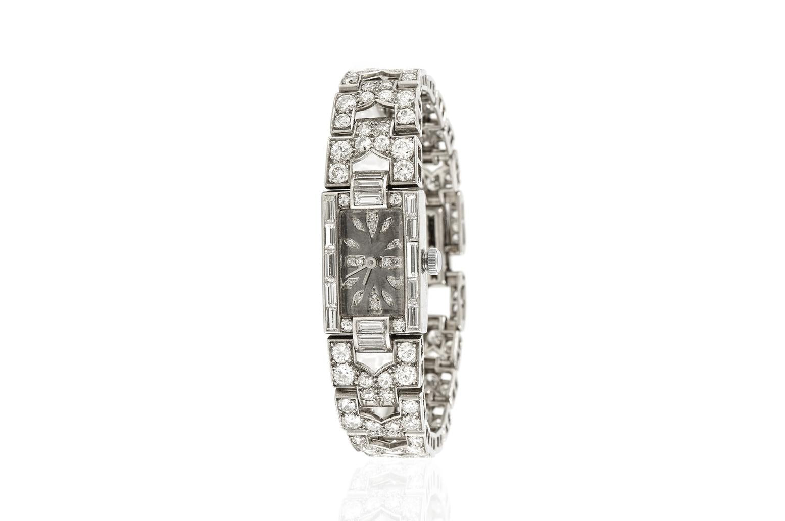 Antique Art Deco 1920s 10.00 Carat Diamond Watch