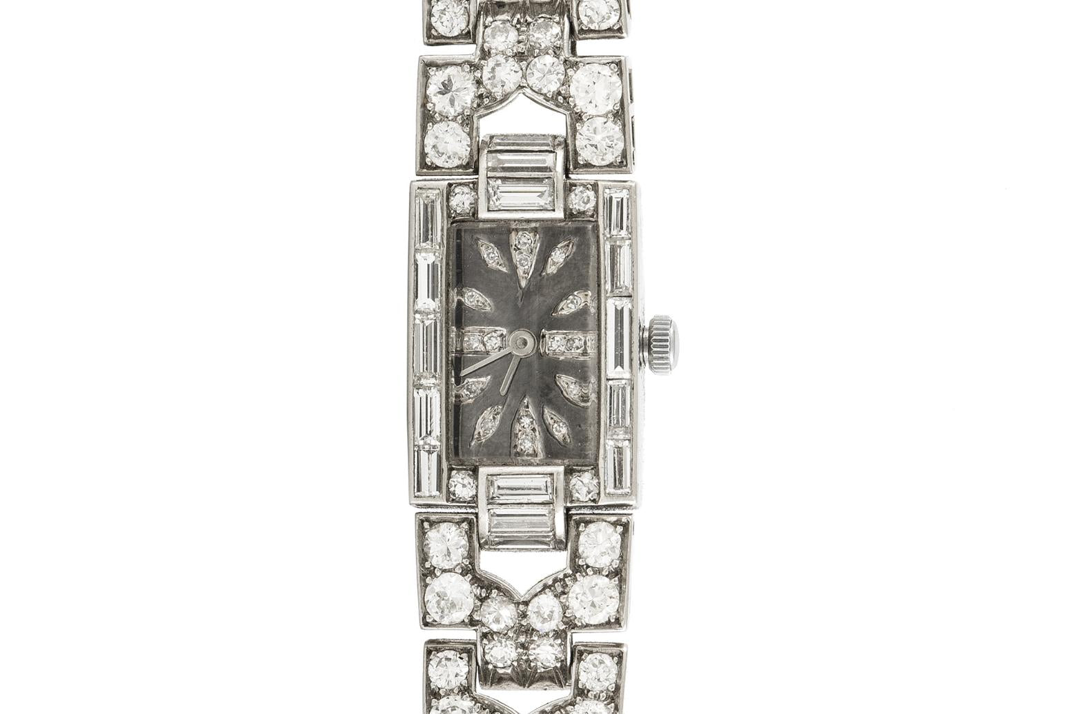 Antique Art Deco 1920s 10.00 Carat Diamond Watch