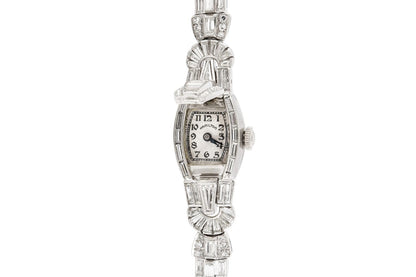 Vintage 1940s Hamilton 12.00 Carat Diamond Watch Bracelet