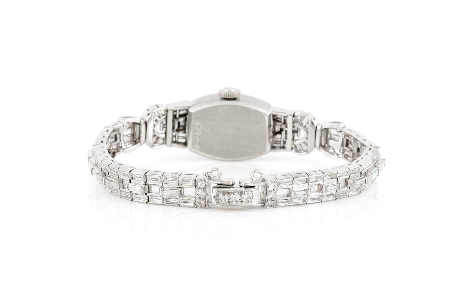 Vintage 1940s Hamilton 12.00 Carat Diamond Watch Bracelet