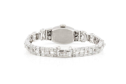 Vintage 1940s Hamilton 12.00 Carat Diamond Watch Bracelet