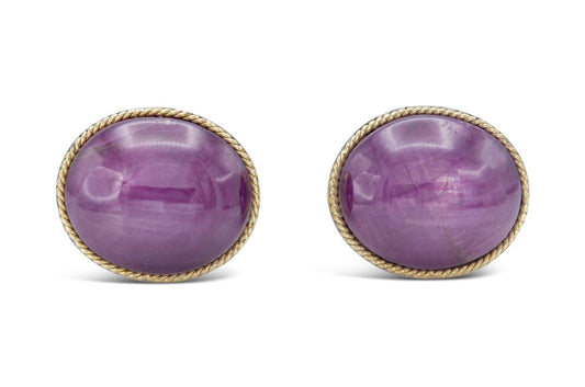 Vintage 1950s 20.00 Carat Star Ruby Cufflinks