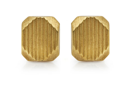 Vintage 1960s Gold Ridged Cufflinks