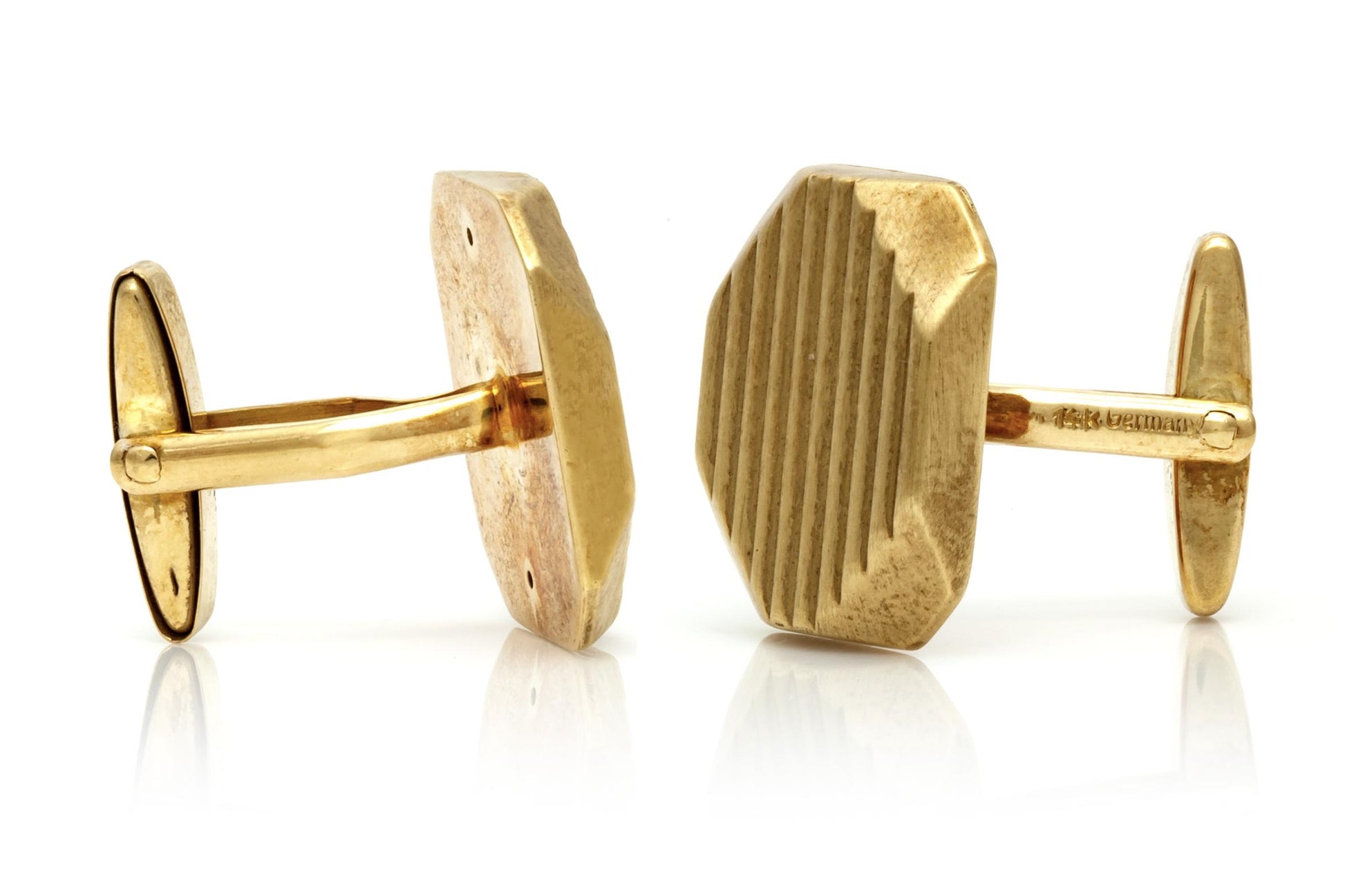 Vintage 1960s Gold Ridged Cufflinks