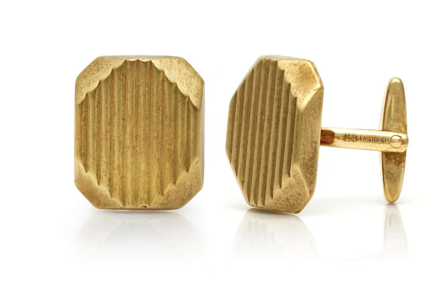 Vintage 1960s Gold Ridged Cufflinks